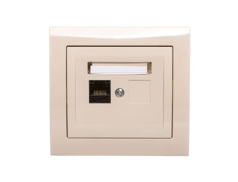 KIER Gniazdo komputerowe pojedyncze RJ45 kat.6 beżowe GPK-1W/K6/01