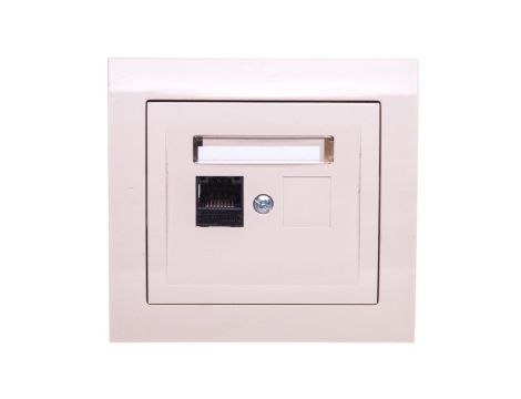 KIER Gniazdo komputerowe pojedyncze RJ45 kat.5e beżowe GPK-1W/K/01