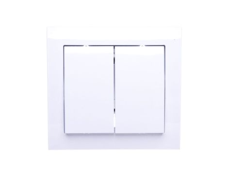 KIER Przycisk podwójny zwierny biały ŁP-17W/00