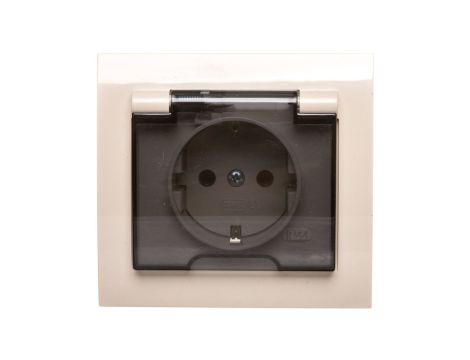 KIER Gniazdo bryzgoszczelne z/u Schuko IP44 klapka przezroczysta GPH-1WS/01/d