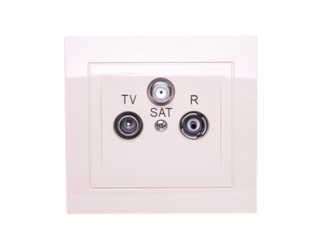 KIER Gniazdo antenowe RTV-SAT przelotowe beżowe GPA-WSP/01