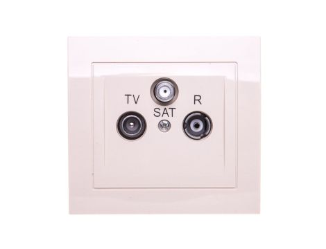 KIER Gniazdo antenowe RTV-SAT końcowe beżowe GPA-WS/01