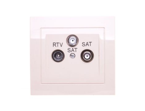 KIER Gniazdo antenowe RTV-SAT-SAT beżowe GPA-W2S/01