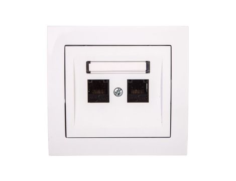 KIER Gniazdo komputerowe podwójne 2xRJ45 kat.6 białe GPK-2W/K6/00