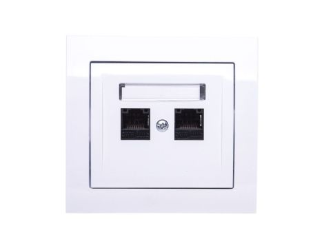 KIER Gniazdo komputerowe podwójne 2xRJ45 kat.5e białe GPK-2W/K/00