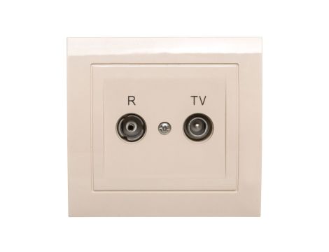 KIER Gniazdo antenowe RTV przelotowe 16dB beżowe GPA-16WP/01