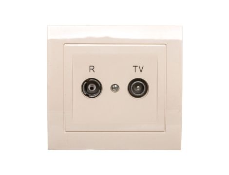 KIER Gniazdo antenowe RTV przelotowe 14dB beżowe GPA-14WP/01