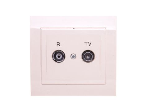 KIER Gniazdo antenowe RTV przelotowe 10dB beżowe GPA-10WP/01