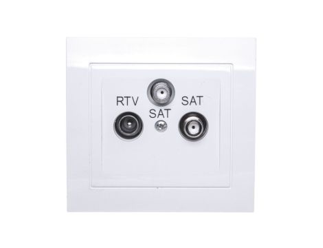 KIER Gniazdo antenowe RTV-SAT-SAT białe GPA-W2S/00