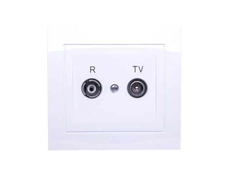 KIER Gniazdo antenowe RTV przelotowe 14dB białe GPA-14WP/00