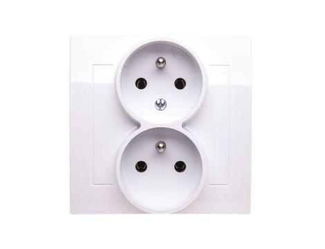 KIER Gniazdo podwójne z/u z niezamiennością faz białe GP-2WC/00