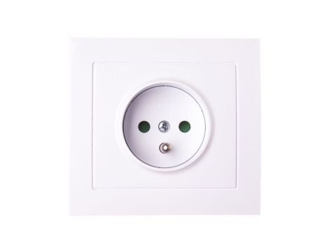 KIER Gniazdo pojedyncze z/u z przesłonami białe GP-1WZP/00