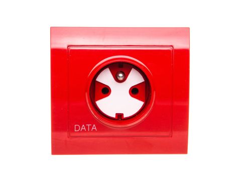 KIER Gniazdo pojedyncze z/u DATA z kluczem czerwone GP-1WZK/22