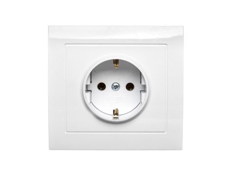 KIER Gniazdo pojedyncze z/u Schuko białe GP-1WS/00