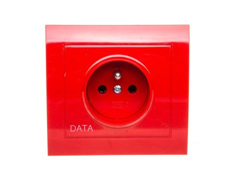 KIER Gniazdo pojedyncze z/u DATA czerwone GP-1WZD/22