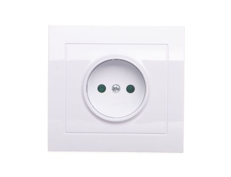 KIER Gniazdo pojedyncze b/u z przesłonami białe GP-1WP/00