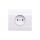 KIER Gniazdo pojedyncze b/u z przesłonami białe GP-1WP/00
