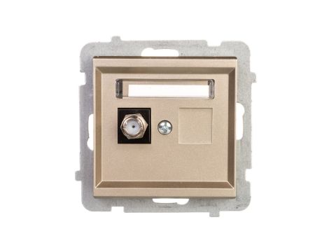 SONATA Gniazdo antenowe pojedyncze typu F szampański złoty GPA-1RF/m/39