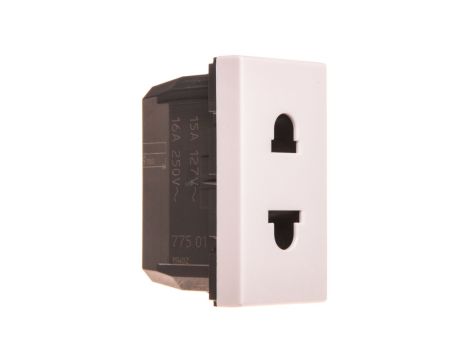 MOSAIC Gniazdo 2P 15A standard Euro-US 1 moduł białe 077501