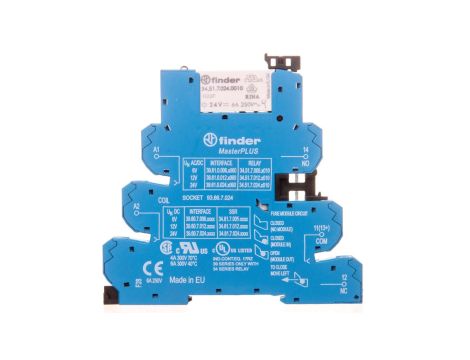 Przekaźnikowy moduł sprzęgający 6,2mm MasterPLUS 1P 6A 24VAC/DC styki AgNi zaciski sprężynowe 39.61.0.024.0060