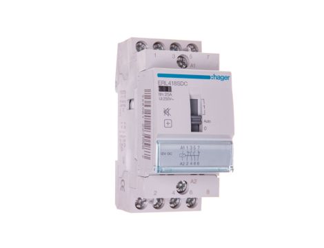 Przekaźnik instalacyjny 16A 2Z 2R 12V AC/DC sterowanie ręczne ERL418SDC