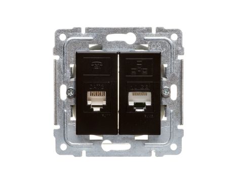 DANTE Gniazdo teleinformatyczne RJ45 kat.5e nieekranowane + RJ11 czarne 450969