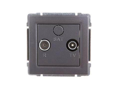 KOS66 Gniazdo antenowe RTV przelotowe 8dB grafit 666074