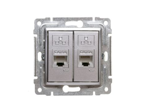 VENA Gniazdo komputerowe podwójne 2xRJ45 kat.6 ekranowane aluminium 514068