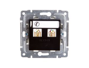 DANTE Gniazdo telefoniczne podwójne 2xRJ11 czarne 450964