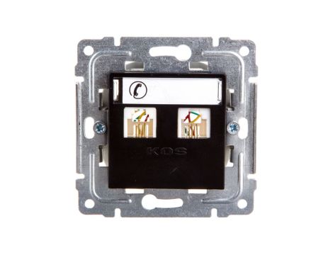 DANTE Gniazdo telefoniczne podwójne 2xRJ11 czarne 450964