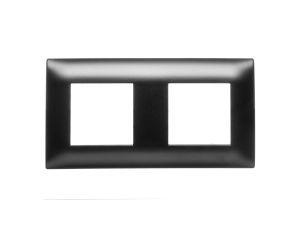 DANTE Ramka podwójna tworzywo lakierowane CZARNY 450982