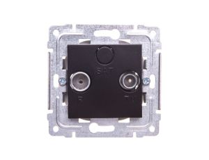 DANTE Gniazdo antenowe RTV przelotowe 13dB czarne 450975