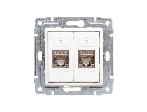 VENA Gniazdo komputerowe podwójne 2xRJ45 kat.6 ekranowane białe 510468