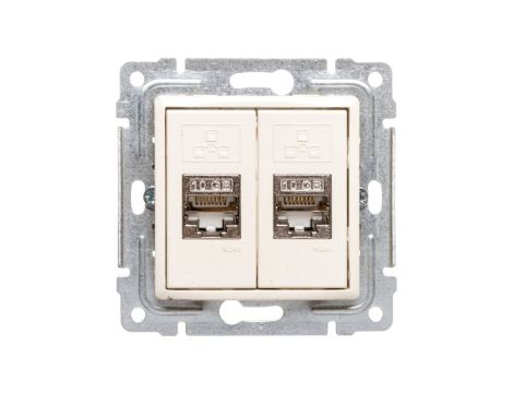 VENA Gniazdo komputerowe podwójne 2xRJ45 kat.6 ekranowane krem 510368