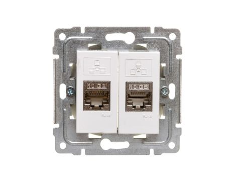 DANTE Gniazdo komputerowe podwójne 2xRJ45 kat.6 ekranowane białe 450468
