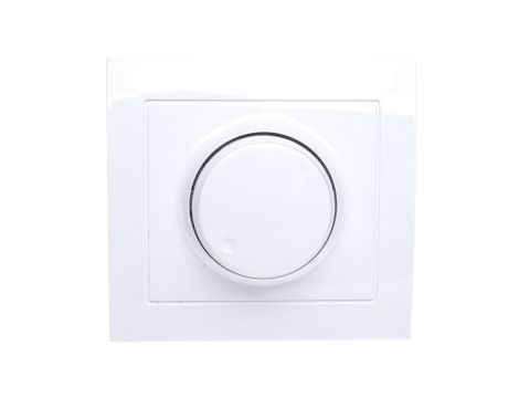 KIER Ściemniacz przyciskowo-obrotowy /żarowy i halogenowy/ biały ŁP-8W/00