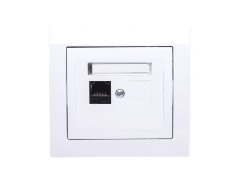 KIER Gniazdo komputerowe pojedyncze RJ45 kat.5e białe GPK-1W/K/00