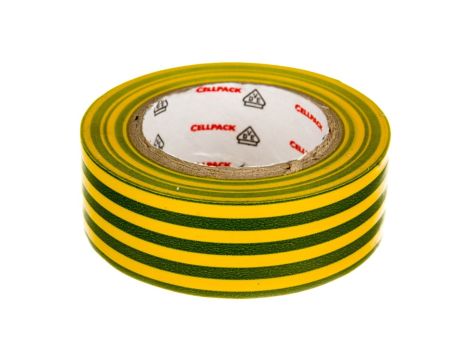 Taśma izolacyjna PVC, 128 0.15-15-10 żółto-zielona, 145823 /10szt./