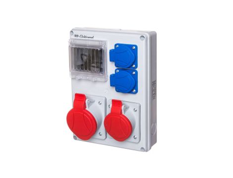 Rozdzielnica budowlana 4 moduły (1x 16A 3P+N+Z 1x 32A 3P+N+Z)/400V 2x 16A 2P+Z 250V IP44 RSK-2 940050