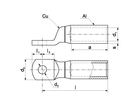 Końcówka oczkowa Al-Cu szczelna ACK 12-25 /100szt./
