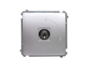 Simon Basic Łącznik jednobiegunowy z kluczem 2 pozycyjny 0-I 1Z srebrny mat BMW1K.01/43