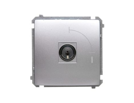 Simon Basic Łącznik jednobiegunowy z kluczem 2 pozycyjny 0-I 1Z srebrny mat BMW1K.01/43