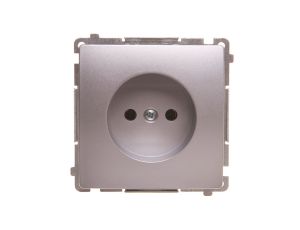 Simon Basic Gniazdo pojedyncze b/u 16A 250V srebrny mat BMG1.01/43