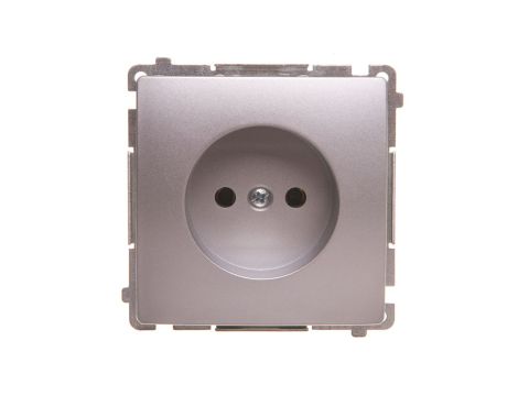Simon Basic Gniazdo pojedyncze b/u 16A 250V srebrny mat BMG1.01/43