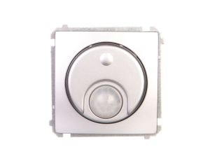 Simon Basic Łącznik z czujnikiem ruchu z przekaźnikiem z zabezpieczeniem 8A 230V srebrny mat BMCR11P.01/43