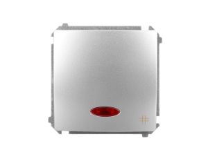 Simon Basic Łącznik krzyżowy z podświetleniem 10AX 250V, szybkozłącza, srebrny mat BMW7L.01/43