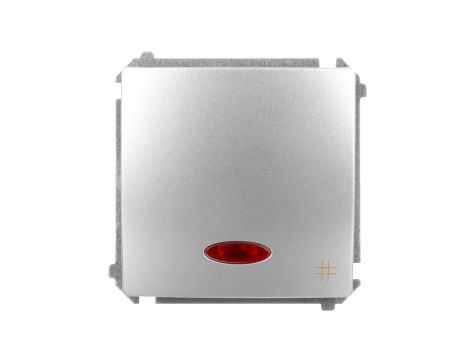 Simon Basic Łącznik krzyżowy z podświetleniem 10AX 250V, szybkozłącza, srebrny mat BMW7L.01/43