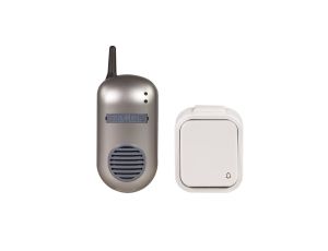 Dzwonek bezprzewodowy zestaw BULIK hermetyczny 230V zasięg 150m srebrny DRS-982H-SRB SUN10000005