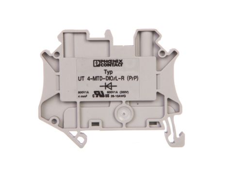 Złączka szynowa elementów kontrolnych 2-przewodowa 4mm2 szara UT 4-MTD-DIO/L-R 3046210 /50szt./