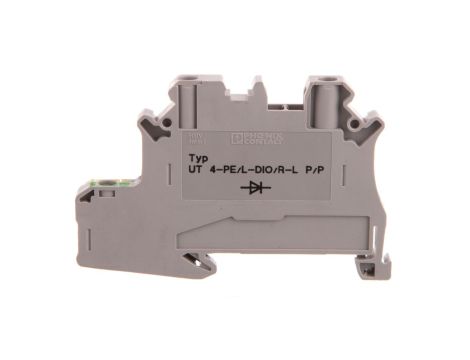 Złączka szynowa elementów kontrolnych 2-przewodowa 4mm2 szara UT 4-PE/L-DIO/R-L P/P 3046235 /50szt./